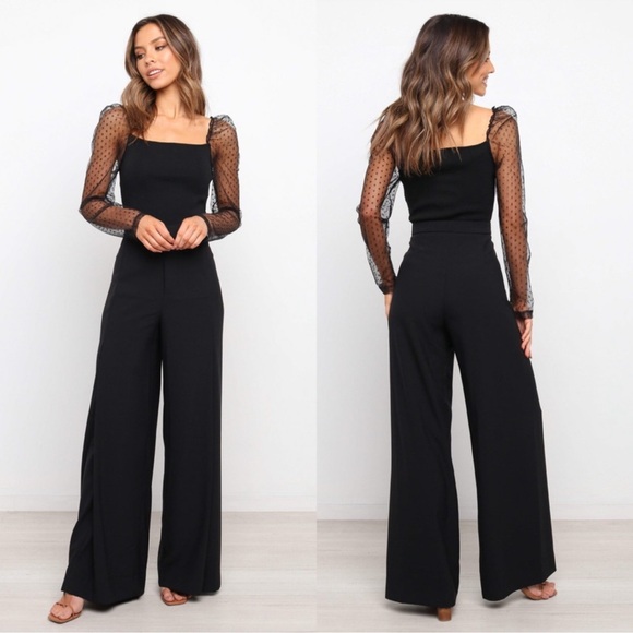 Petal & Pup Tops - NWT Petal & Pup Rigala Top Black Ribbed Sheer Square Neck Size Medium Whimsigoth